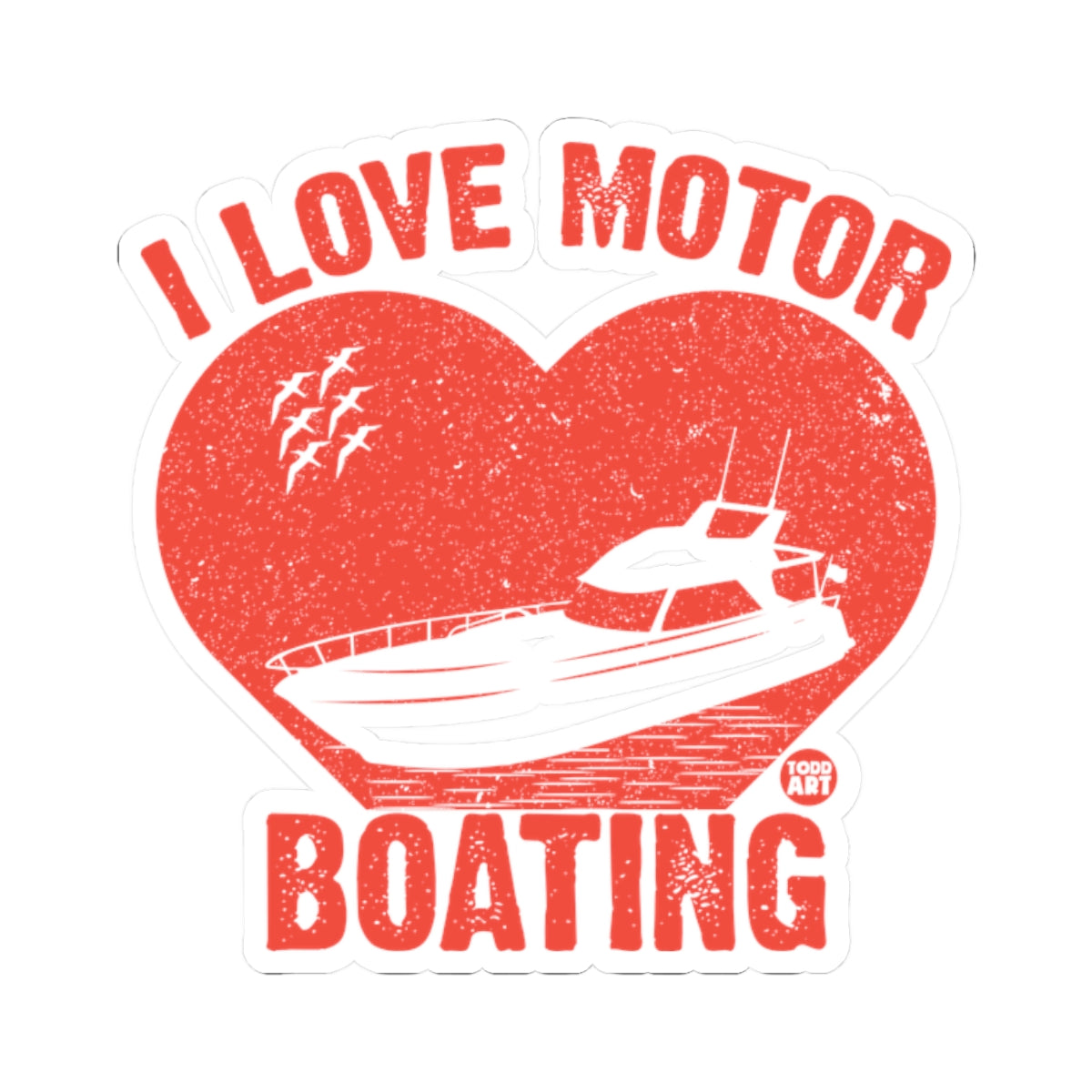 Boating HeartTodd Art Sticker