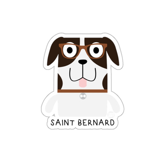 Cute Cartoon Saint Bernard Sticker with Glasses