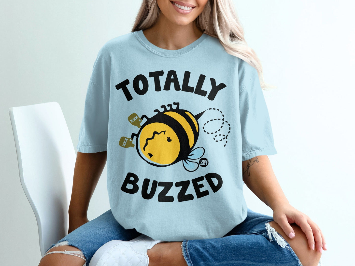 Totally Buzzed Cute Bee Design Graphic Tee