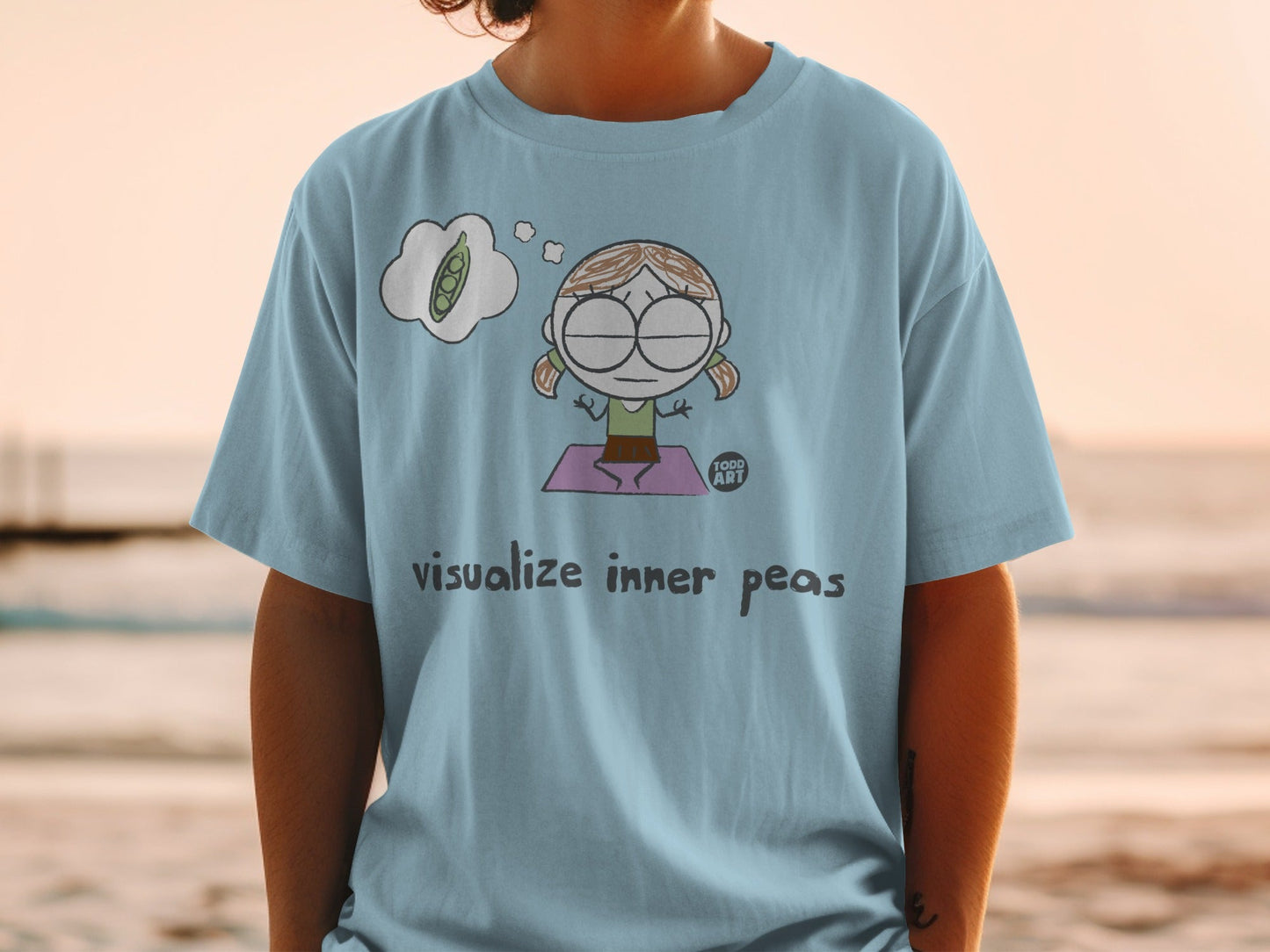 Visualize Inner Peas Funny Cartoon Graphic T-Shirt