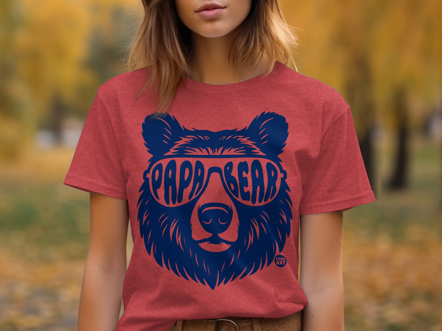 Papa Bear Graphic T-Shirt for Casual Wear
