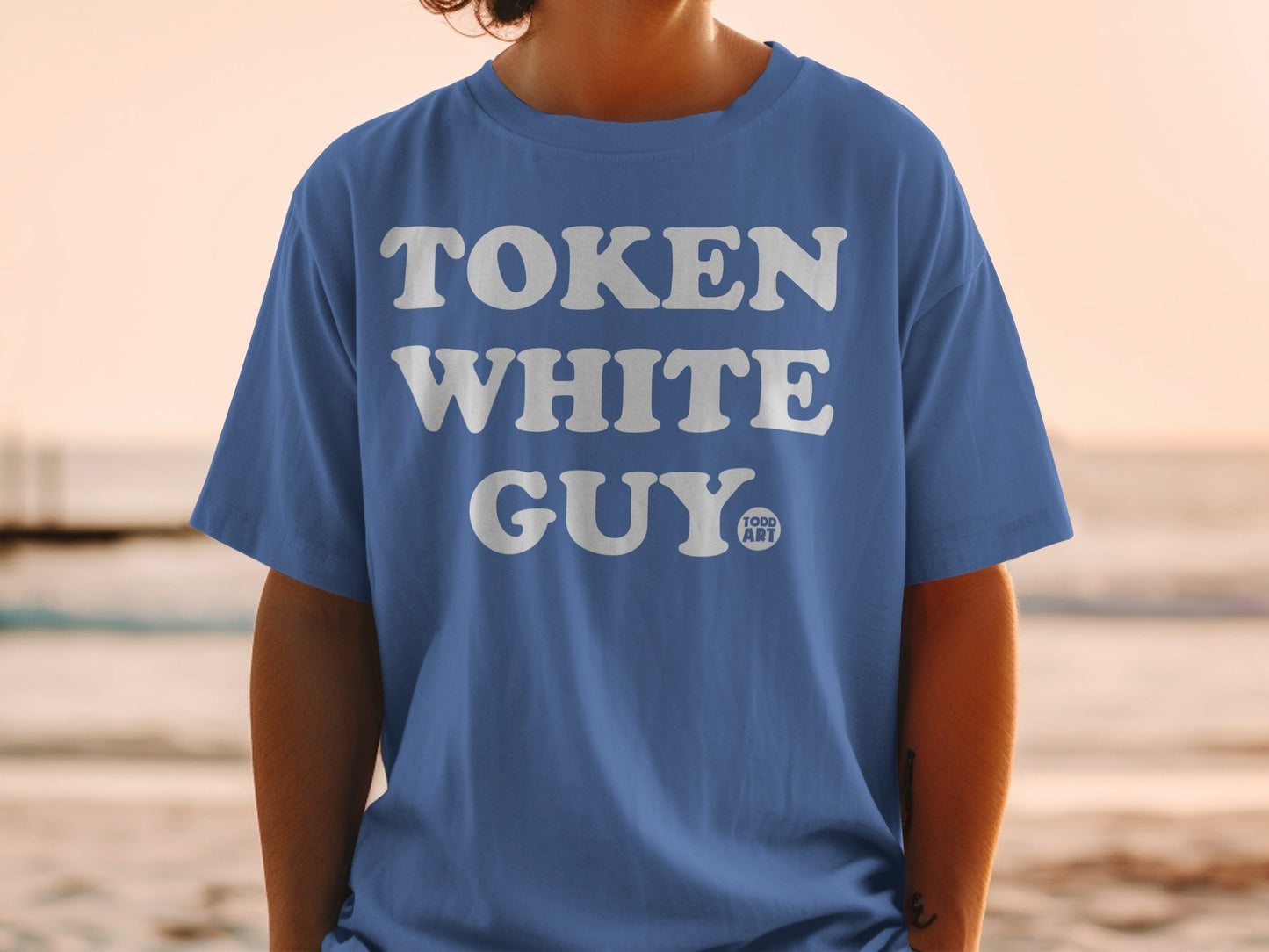 Token White Guy T-Shirt with Todd Art Logo Design