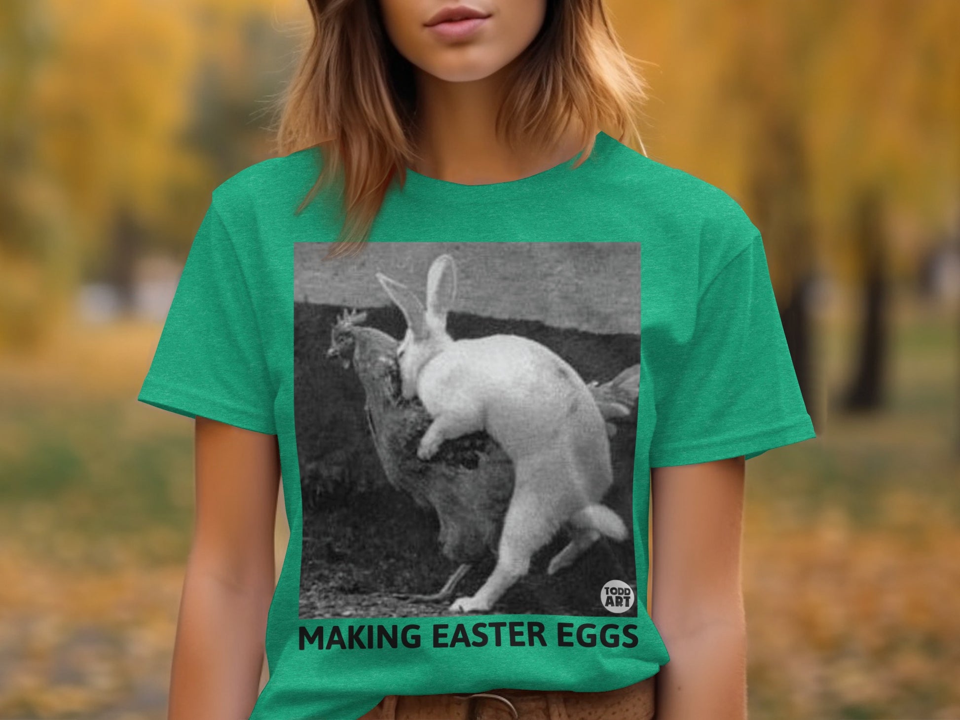 Funny Bunny Creating Easter Eggs T-Shirt