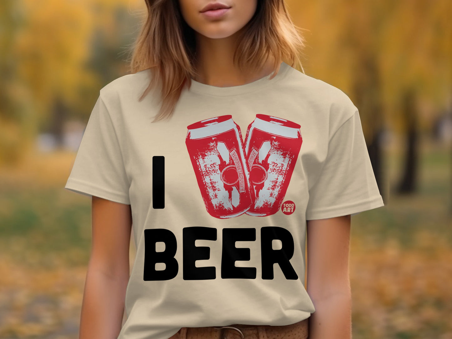 I Love Beer Graphic Tee Shirt Casual Wear Top