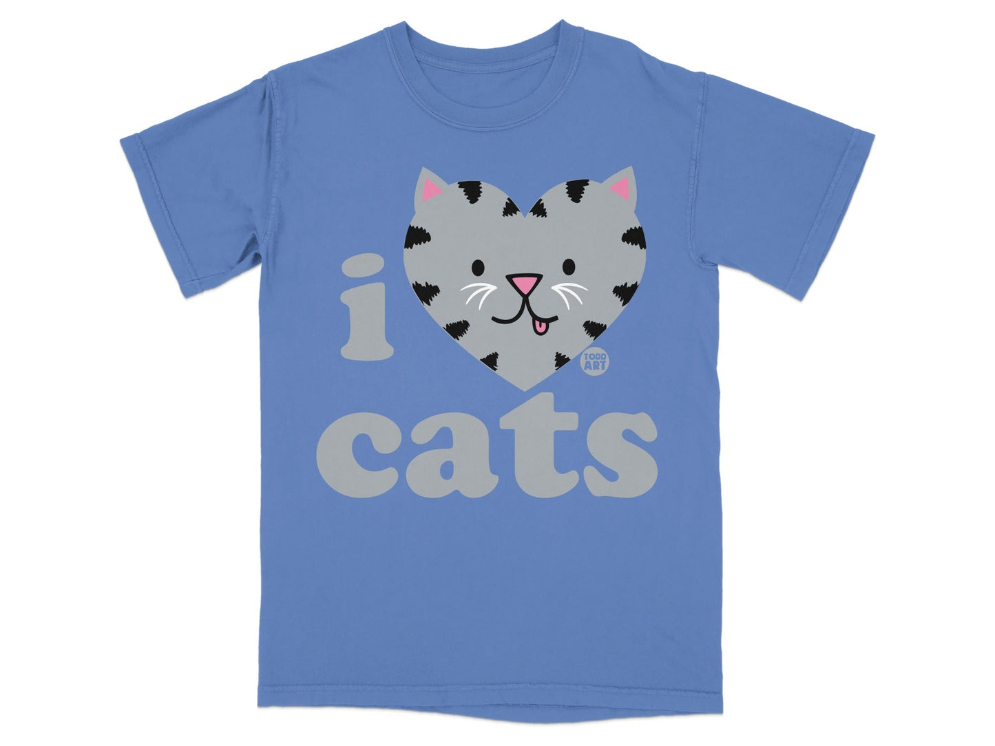 I Love Cats Cute Heart Face Cat Graphic T-shirt