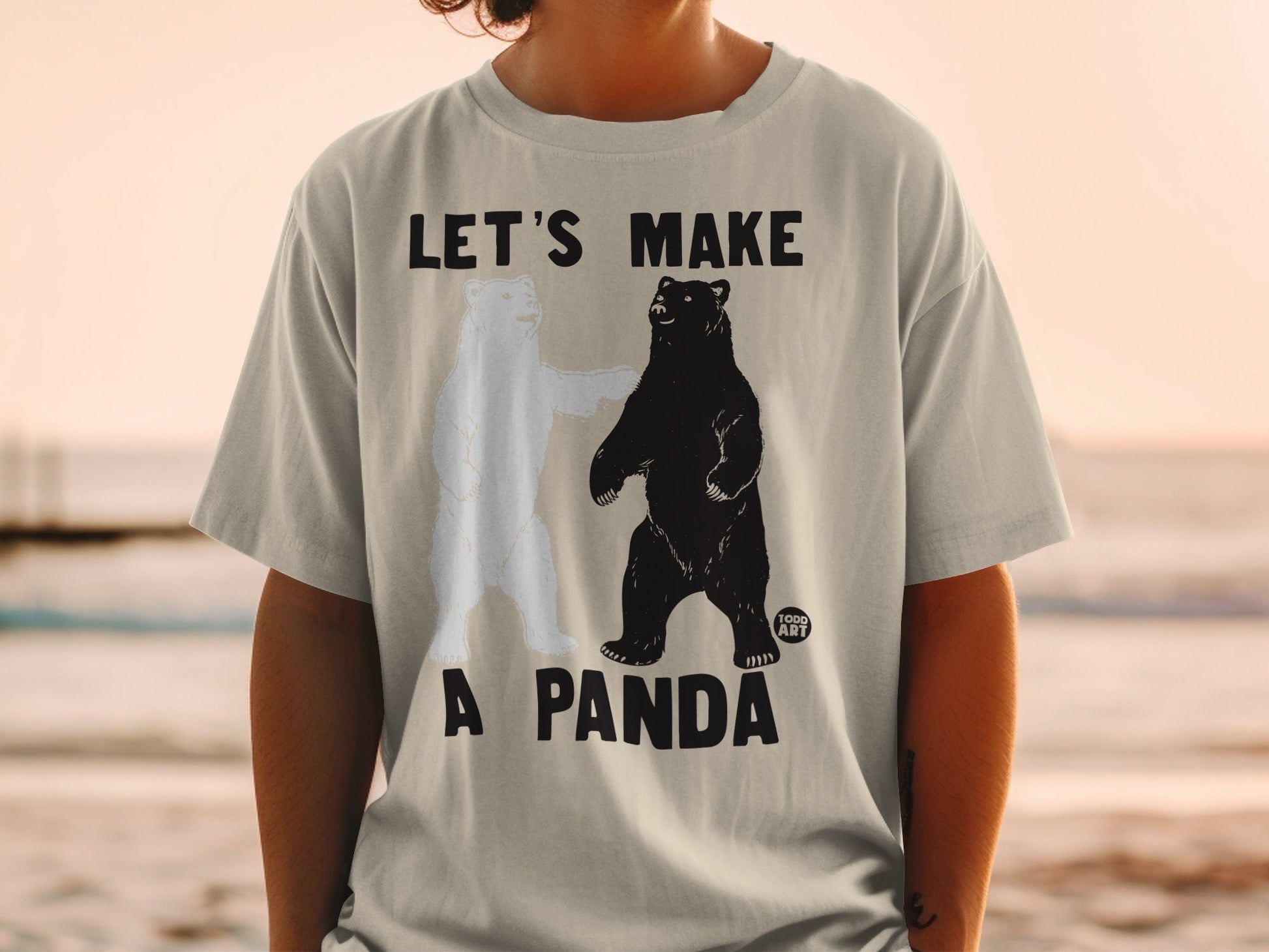 Let's Make A Panda Bear Funny T-Shirt Casual Wear