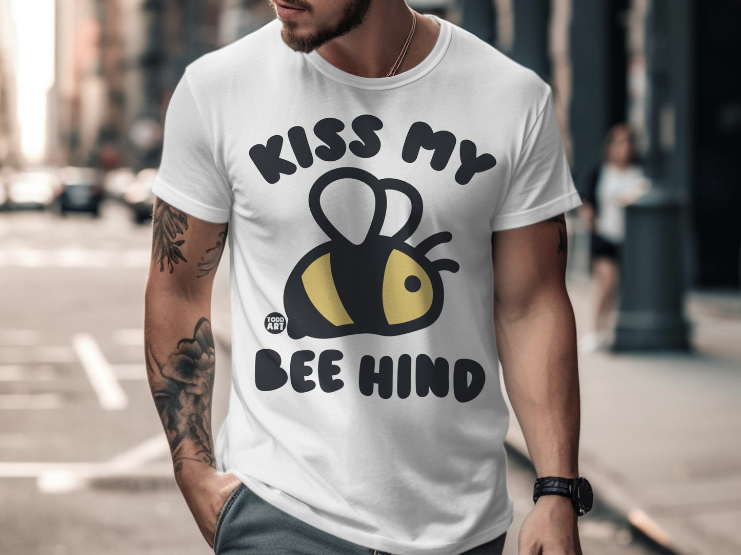 Kiss My Bee Hind Funny Quote Graphic Tee