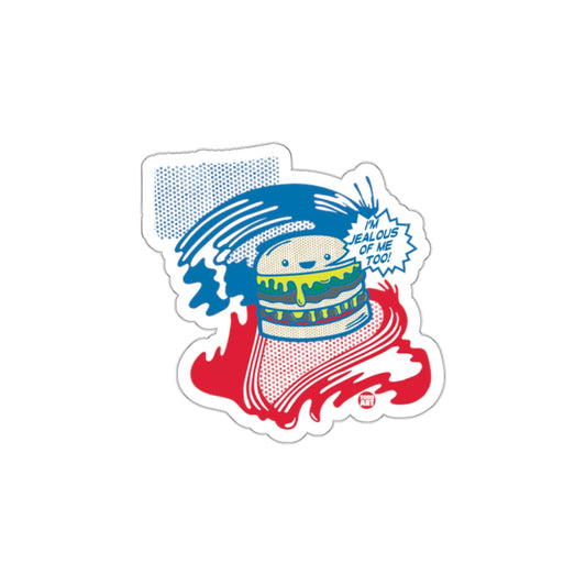 Vibrant Unique Artistic Burger Sticker with Blue Red Colors