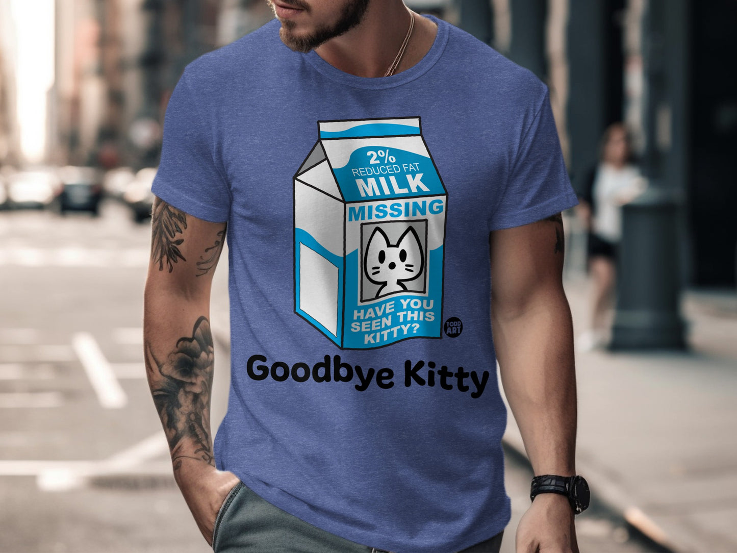 Funny Goodbye Kitty Missing Milk Carton Tee