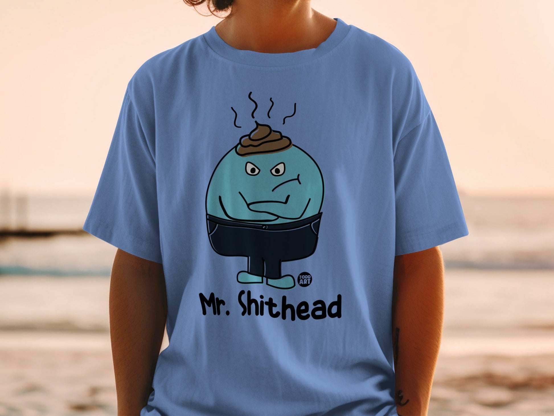 Humorous Mr. Shithead Character Design T-Shirt