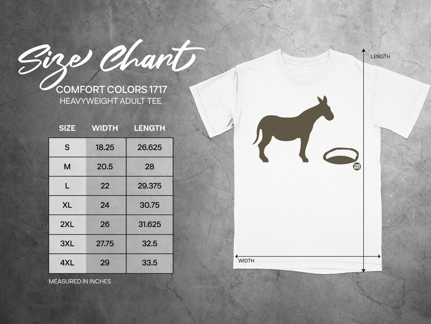Donkey Graphic Print Heavyweight Adult Tee Shirt