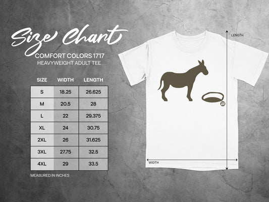 Donkey Graphic Print Heavyweight Adult Tee Shirt