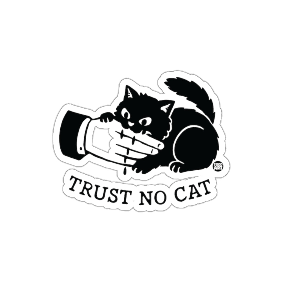 Trust No Cat Funny Graphic Sticker for Cat Lovers