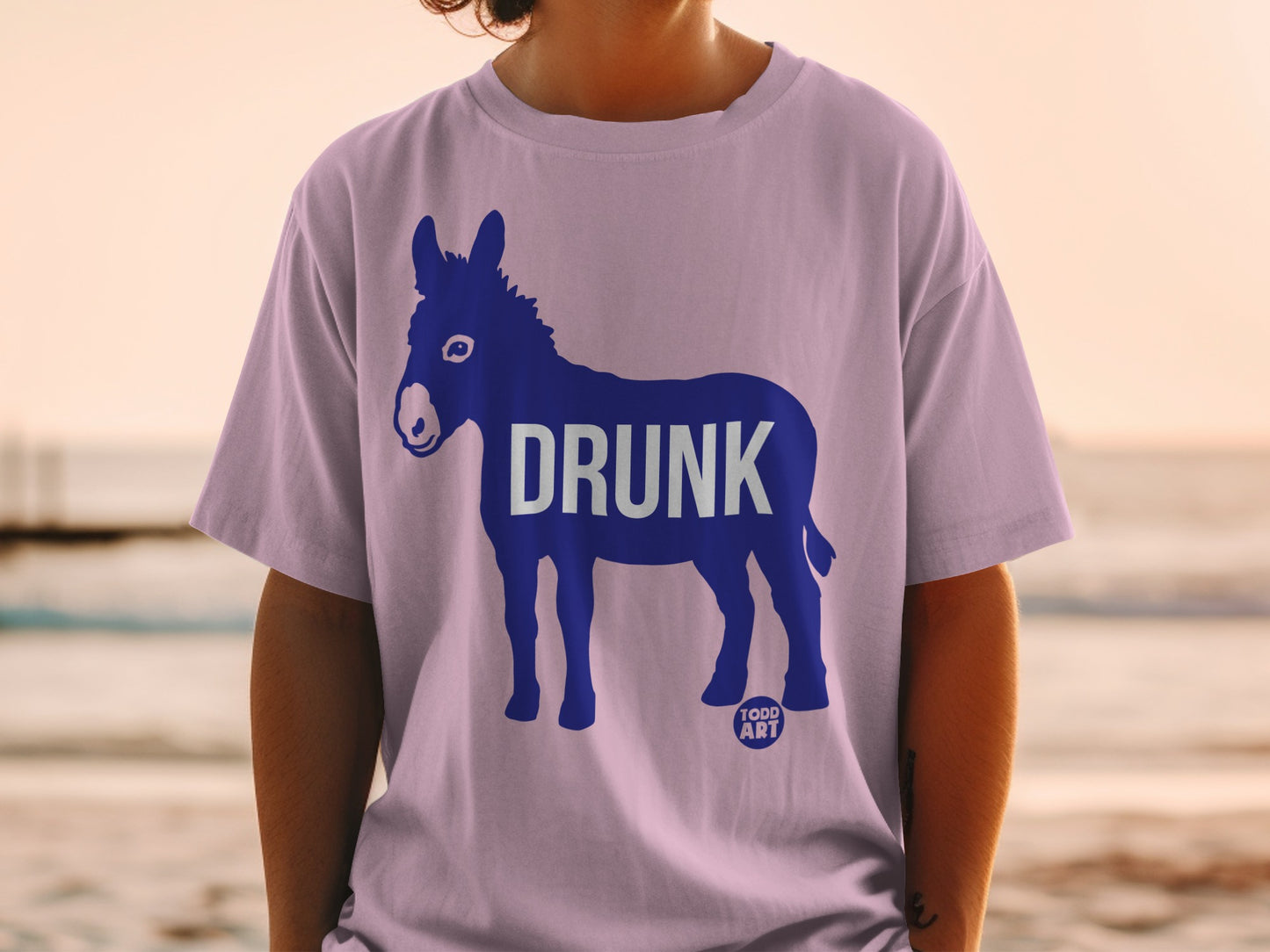 Drunk Donkey Todd Art Graphic Print T-Shirt