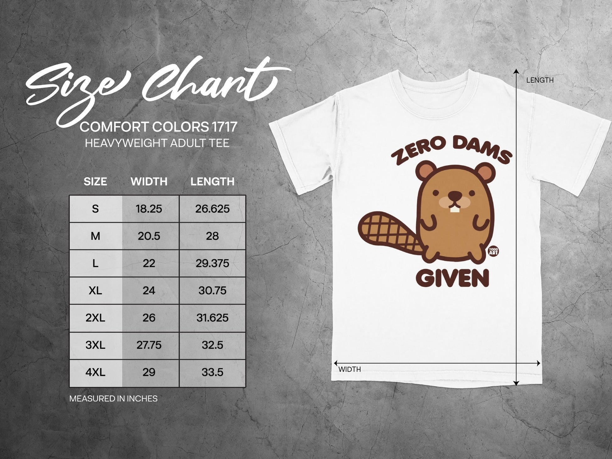 Zero Dams Given Cute Beaver Heavyweight Adult Tee