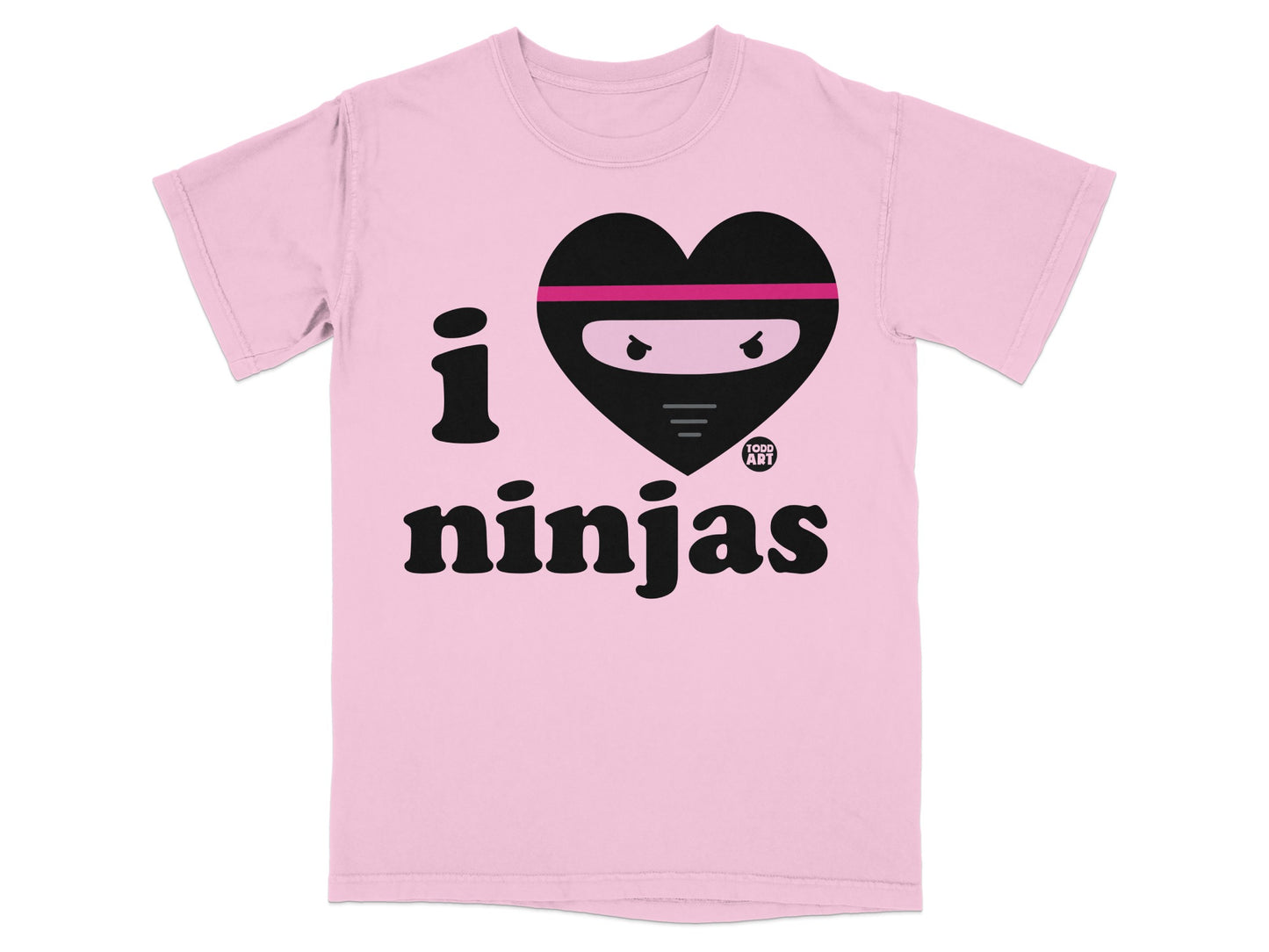 I Love Ninjas Heart Design Fun Graphic T-Shirt