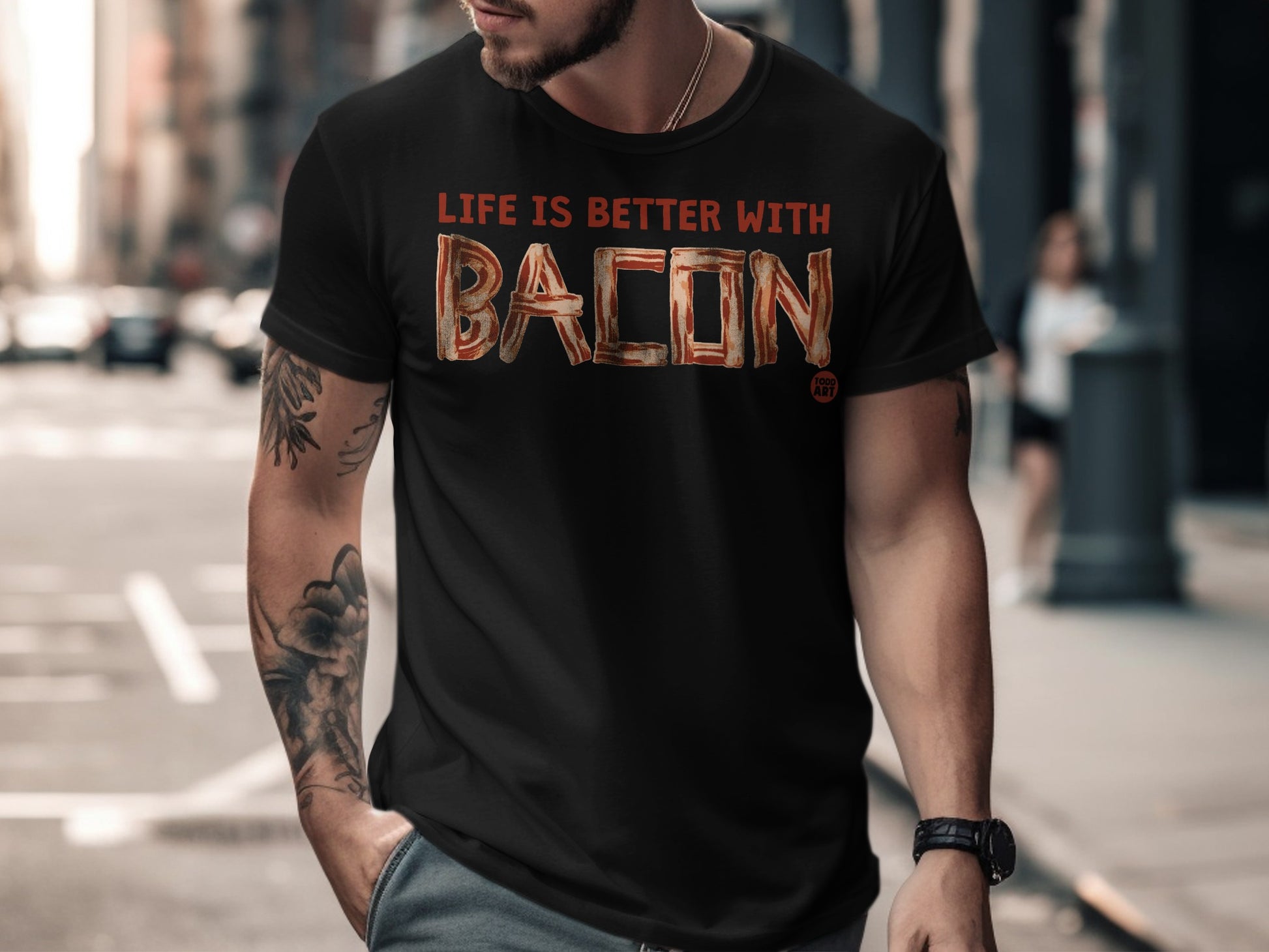 Life is Better with Bacon Graphic T-shirt
