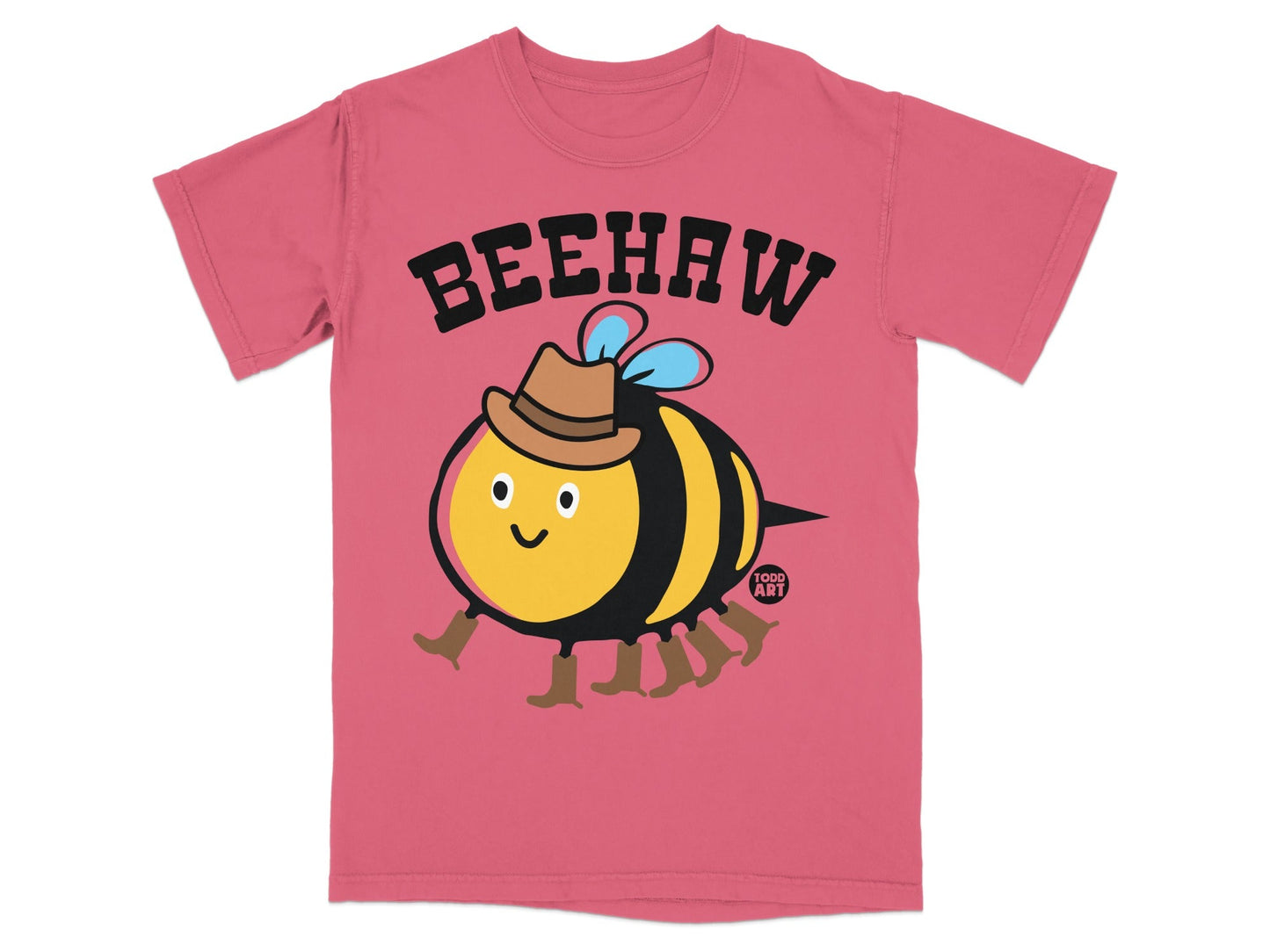 Beehaw Yellow Bee Cartoon with Hat T-shirt