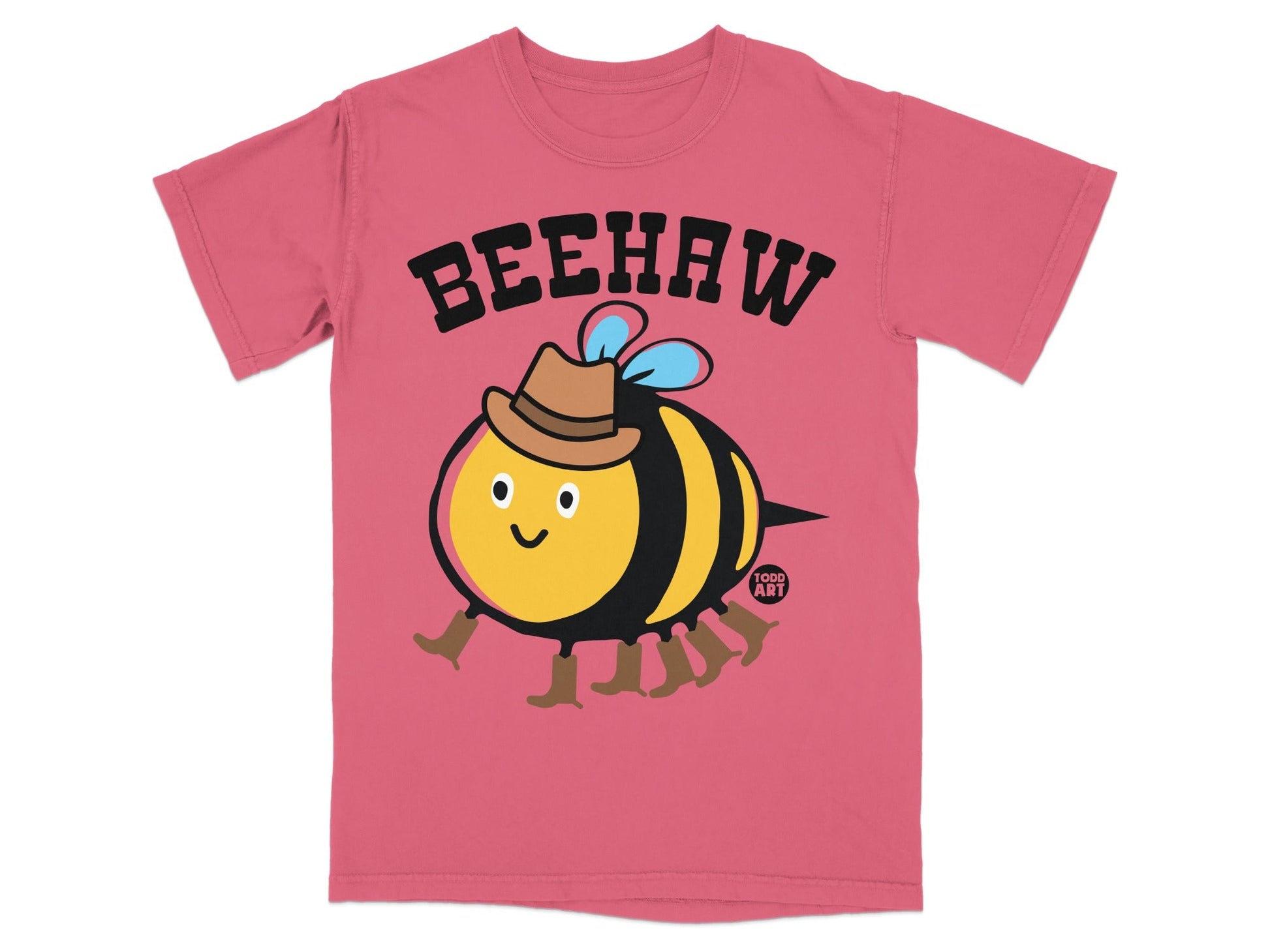 Beehaw Yellow Bee Cartoon with Hat T-shirt