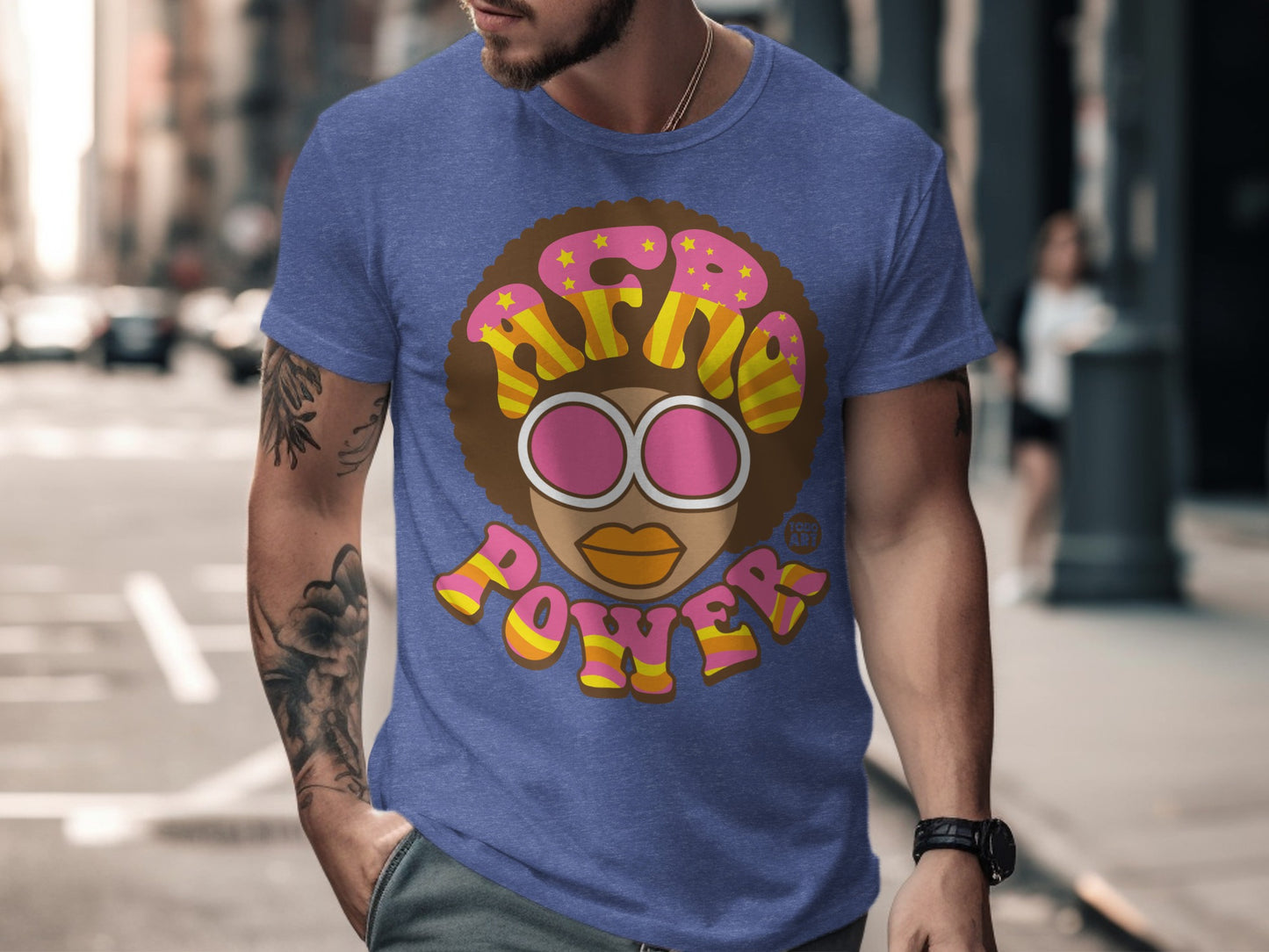 Retro Afro Power Graphic T-Shirt with Funky Design