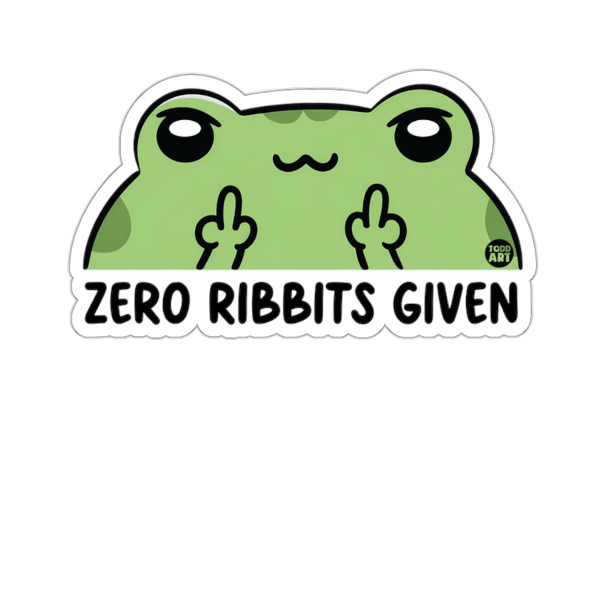 Zero Ribbits Given Frog Flipping Off Funny 