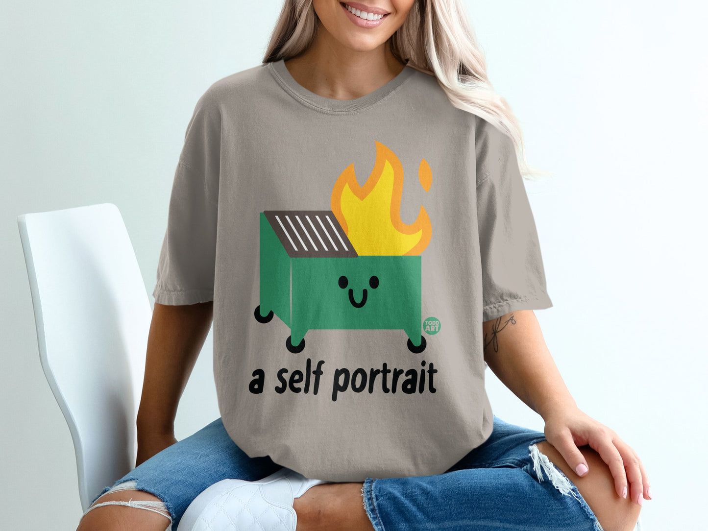 Humorous Green Dumpster Fire a self portrait product type