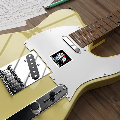 Electric Guitar with Alien in Space Graphic Design