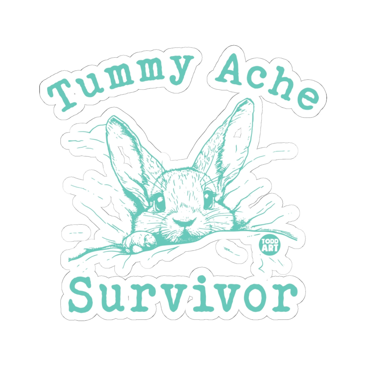 Tummy Ache SurvivorTodd Art Sticker