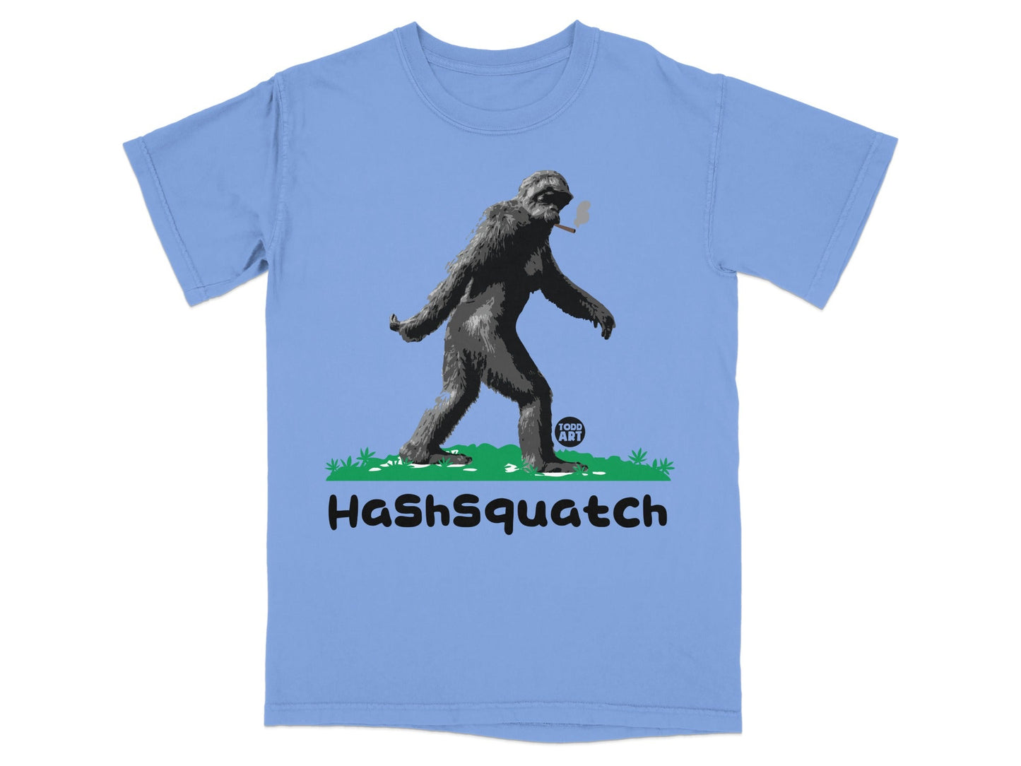 Funny HashSquatch Bigfoot Smoking Graphic T-shirt
