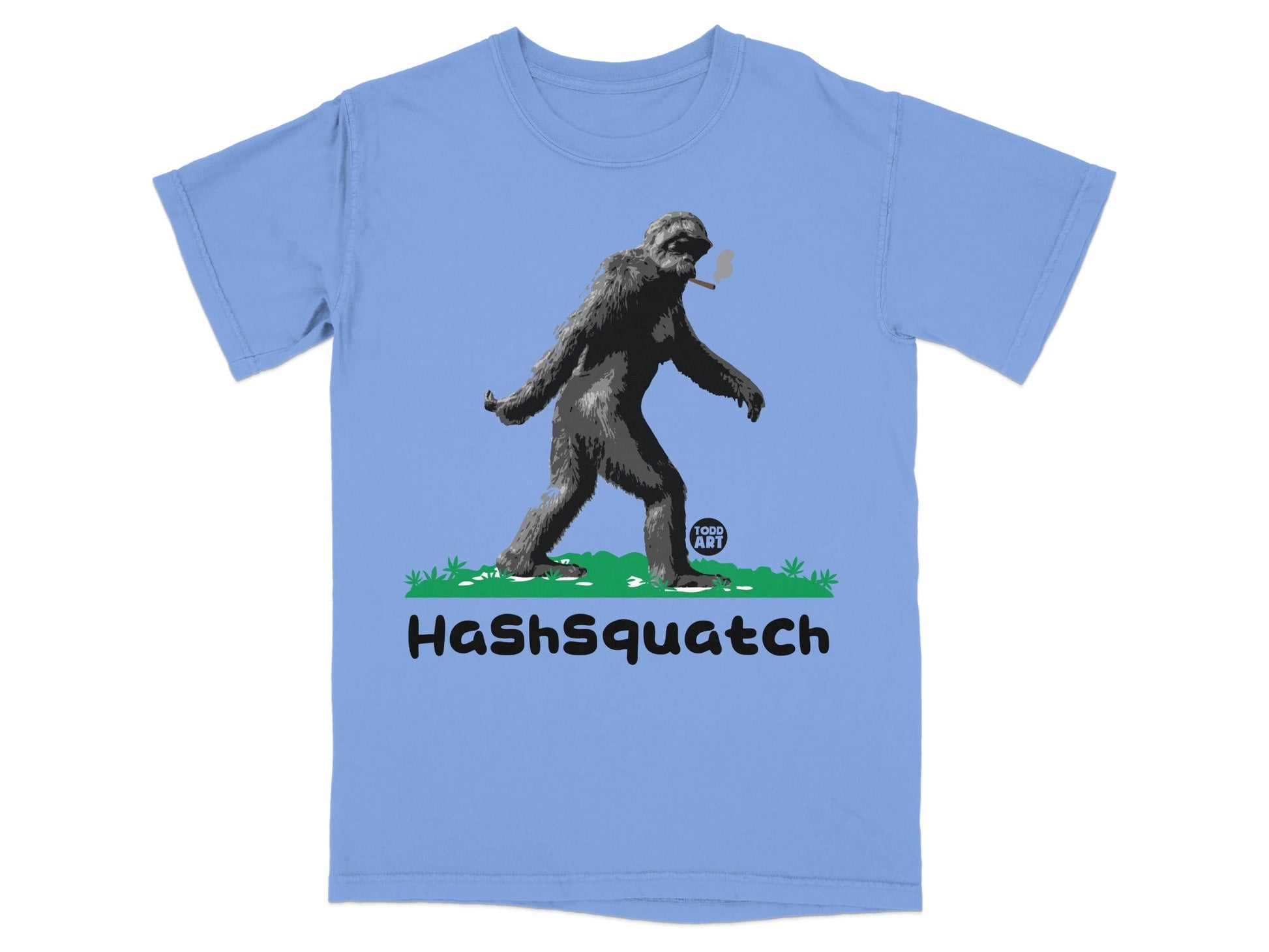 Funny HashSquatch Bigfoot Smoking Graphic T-shirt