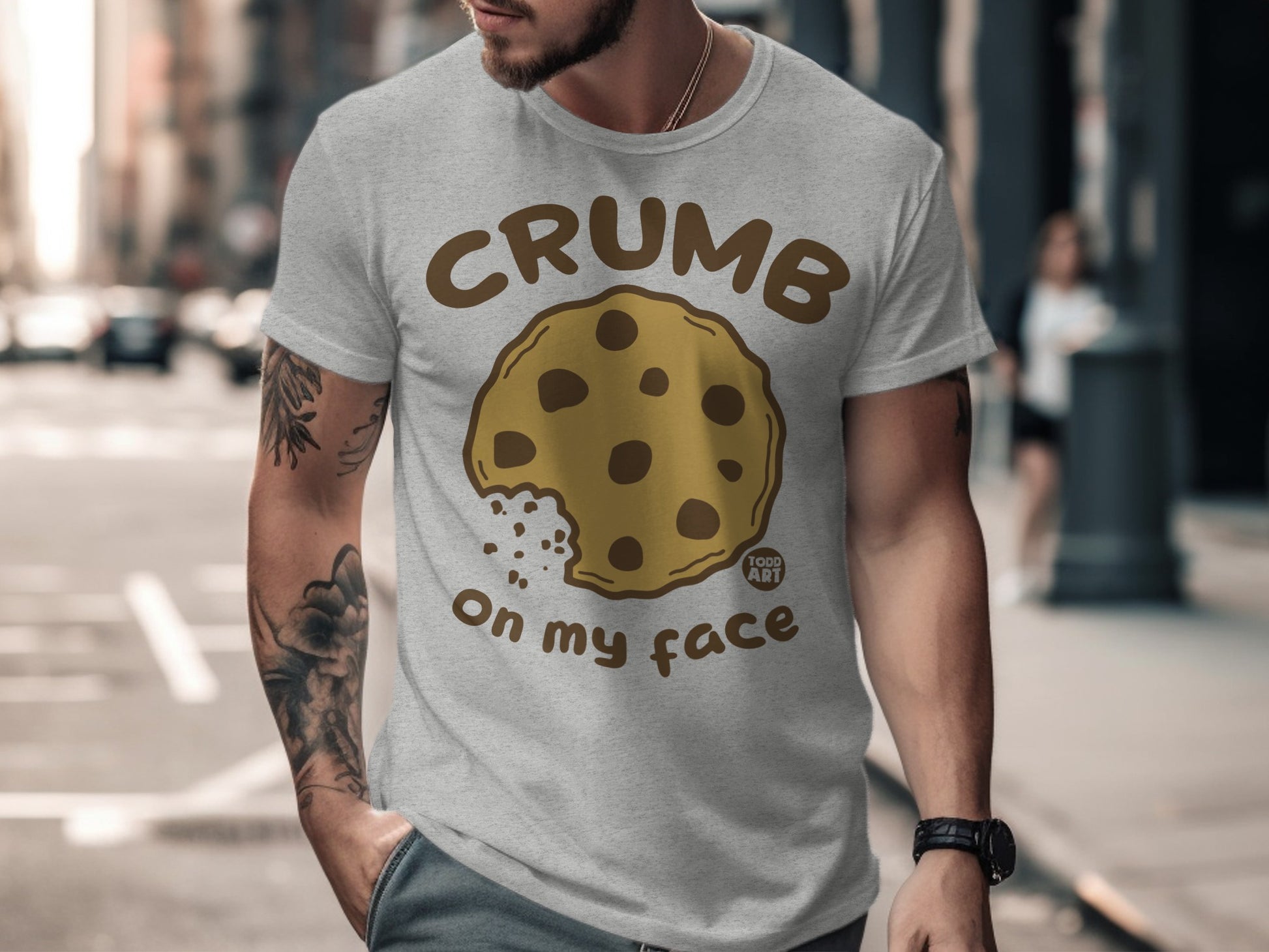 Crumb On My Face Cookie Graphic Tee Shirt Product