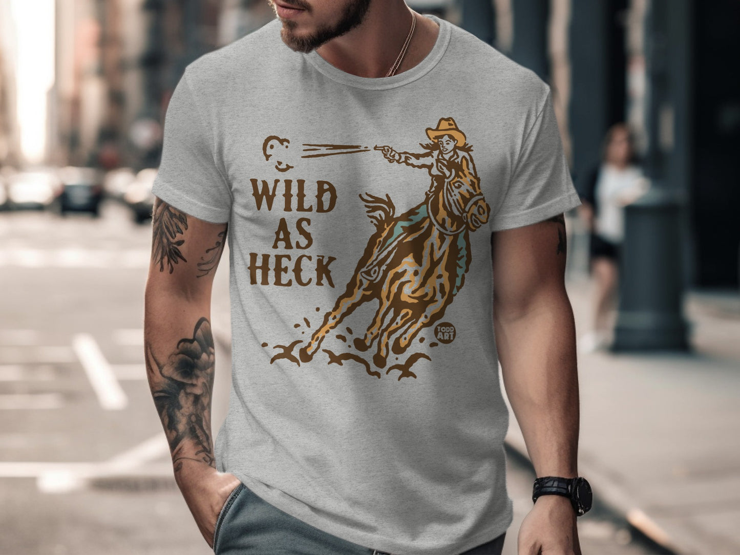 Wild As Heck Cowboy Rider Graphic T-Shirt