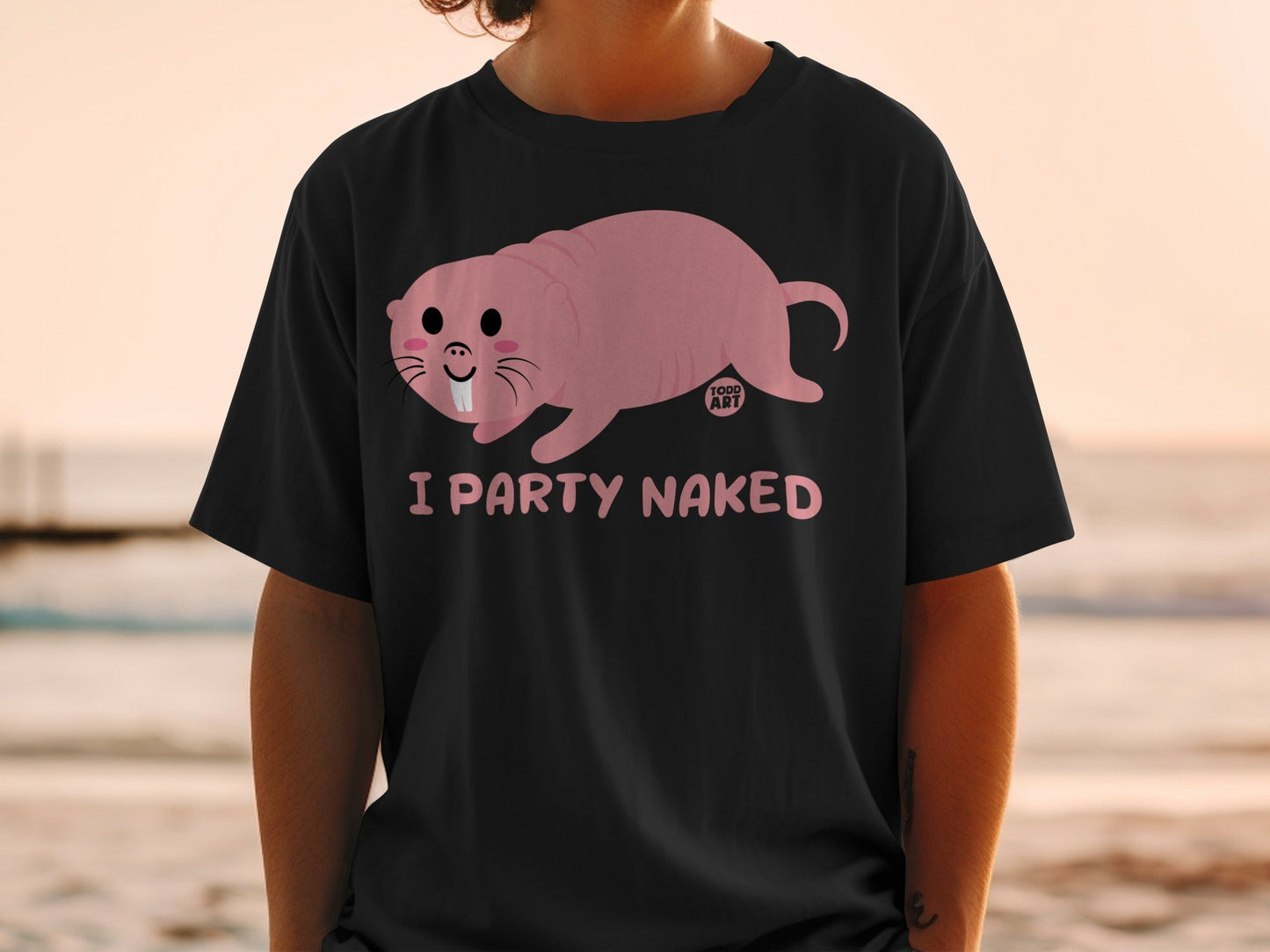Funny Pink Naked Mole Rat I Party Naked Shirt