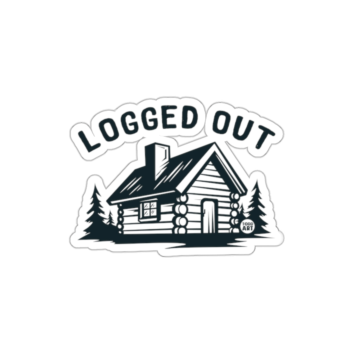 Logged Out Cabin Design Perfect for Nature Lovers Sticker