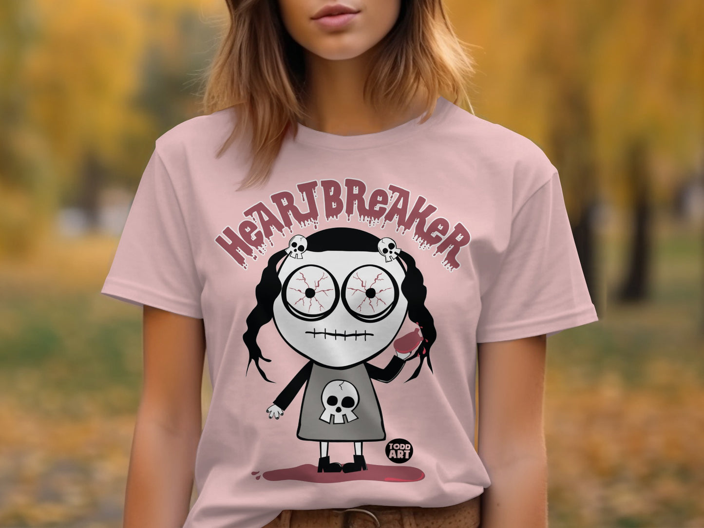 Heartbreaker Cute Spooky Graphic Tee Shirt