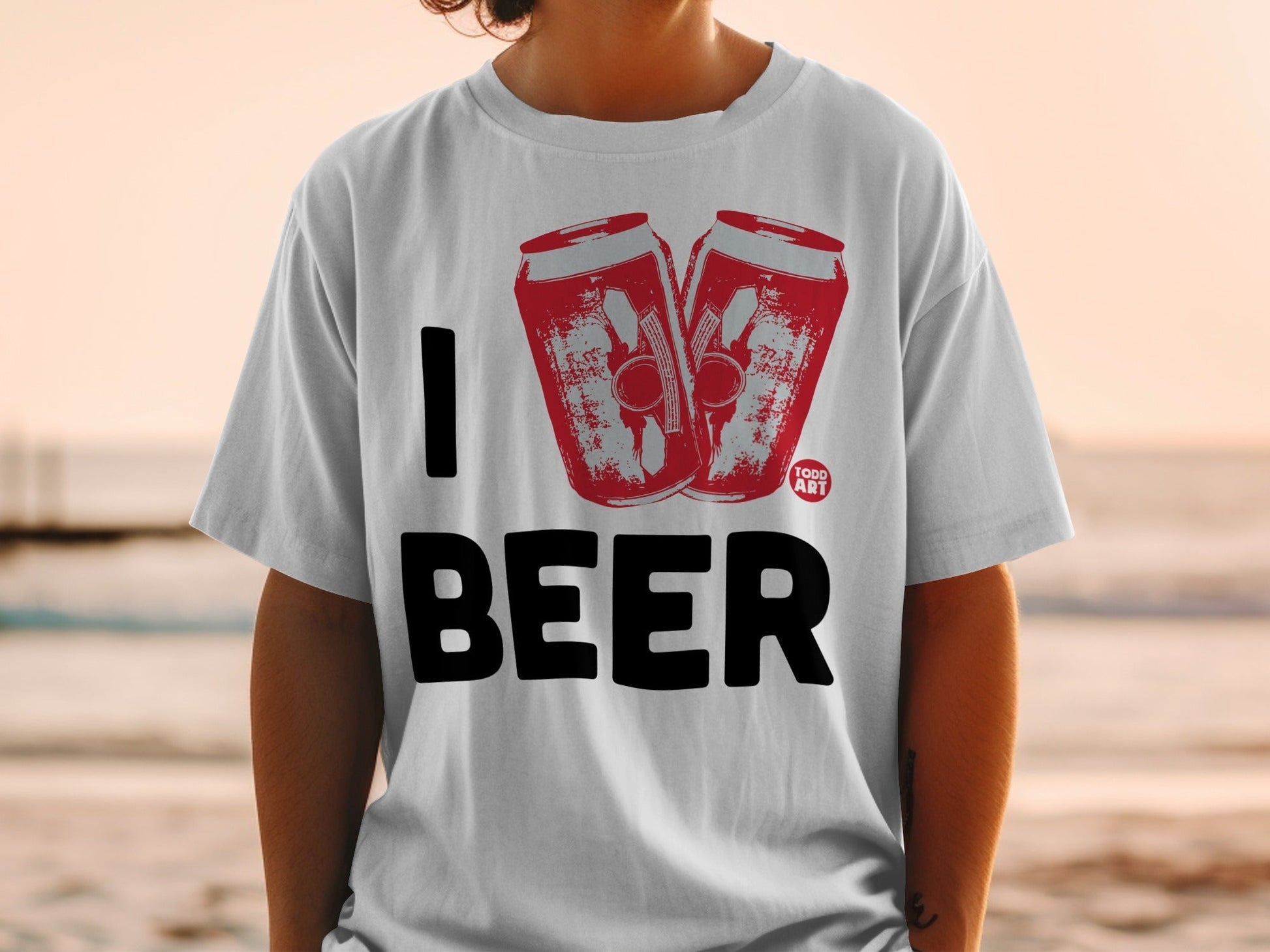 I Love Beer Graphic T-Shirt Casual Fashion Statement