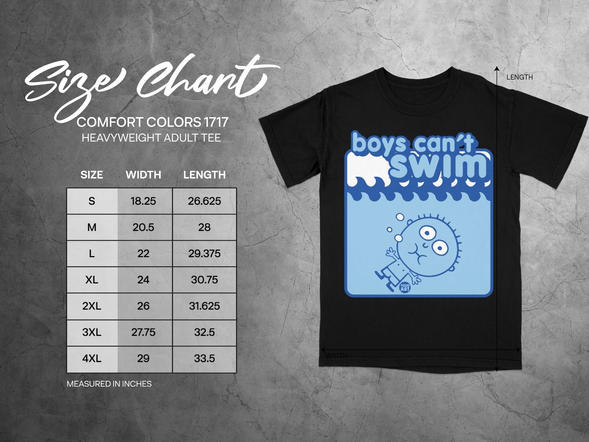 Boys Can't Swim Graphic Comfort Colors Tee