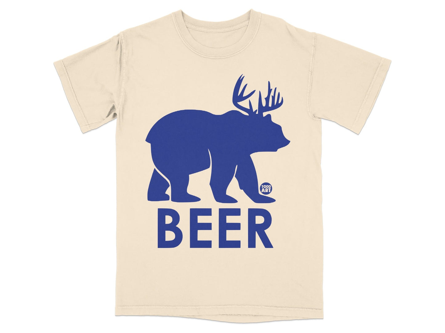 Todd Art Bear Design Beer Graphic T-shirt