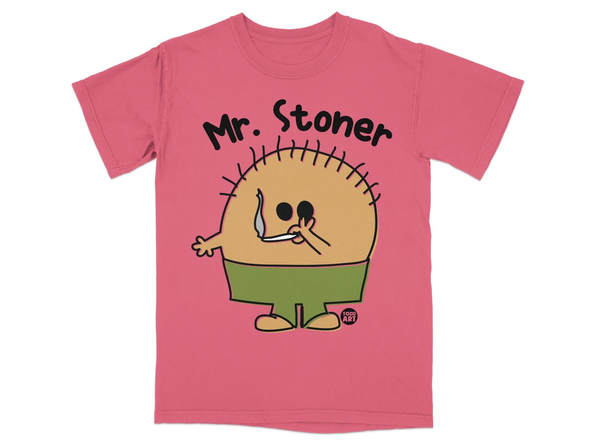 Mr. Stoner Pink T-Shirt Fun Graphic Tee Shirt