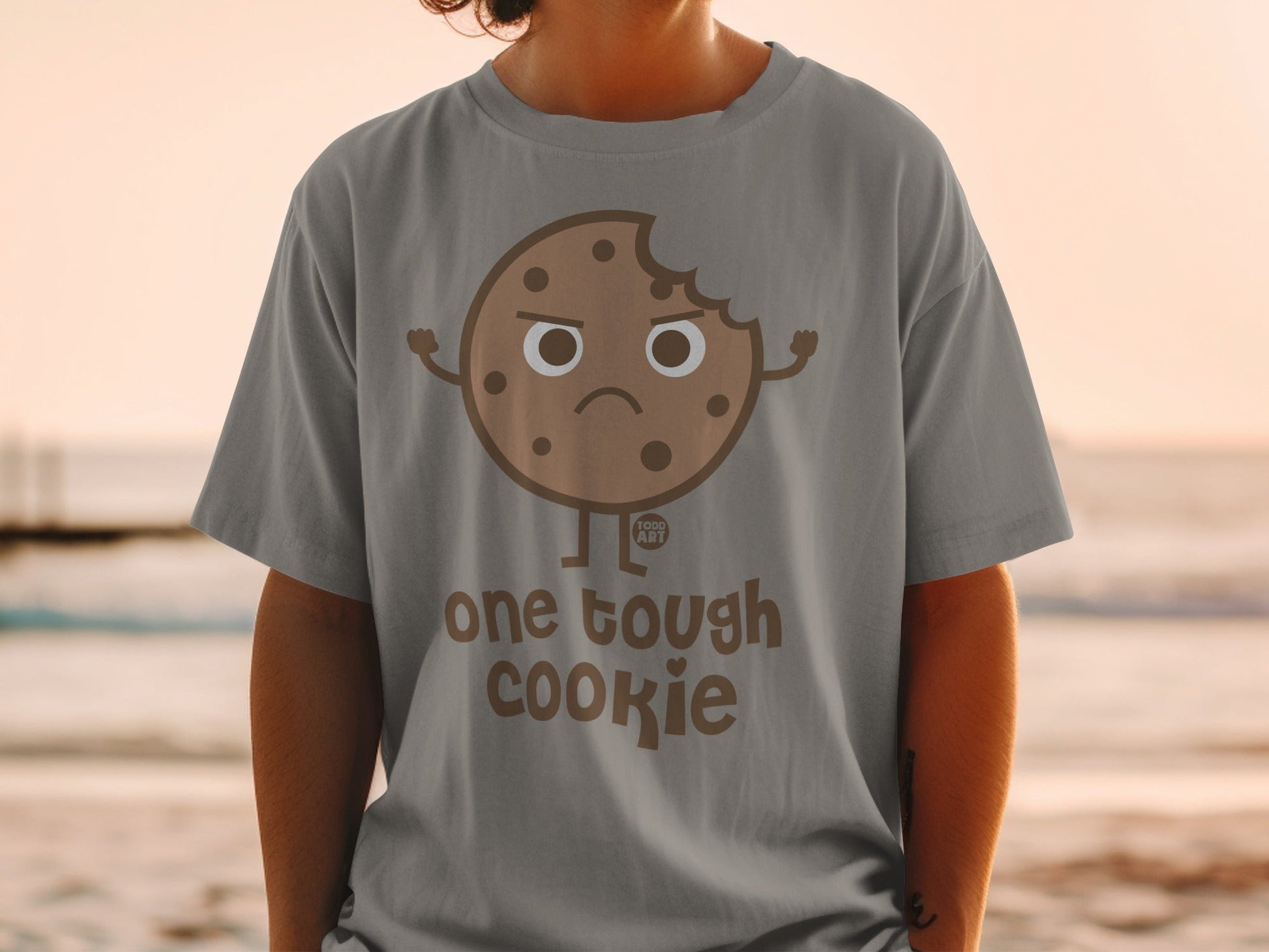 One Tough Cookie Funny Graphic Tee Shirt for Kids