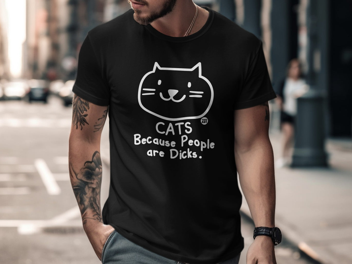 CAT Graphic Shirt Because People Are Dicks T-shirt