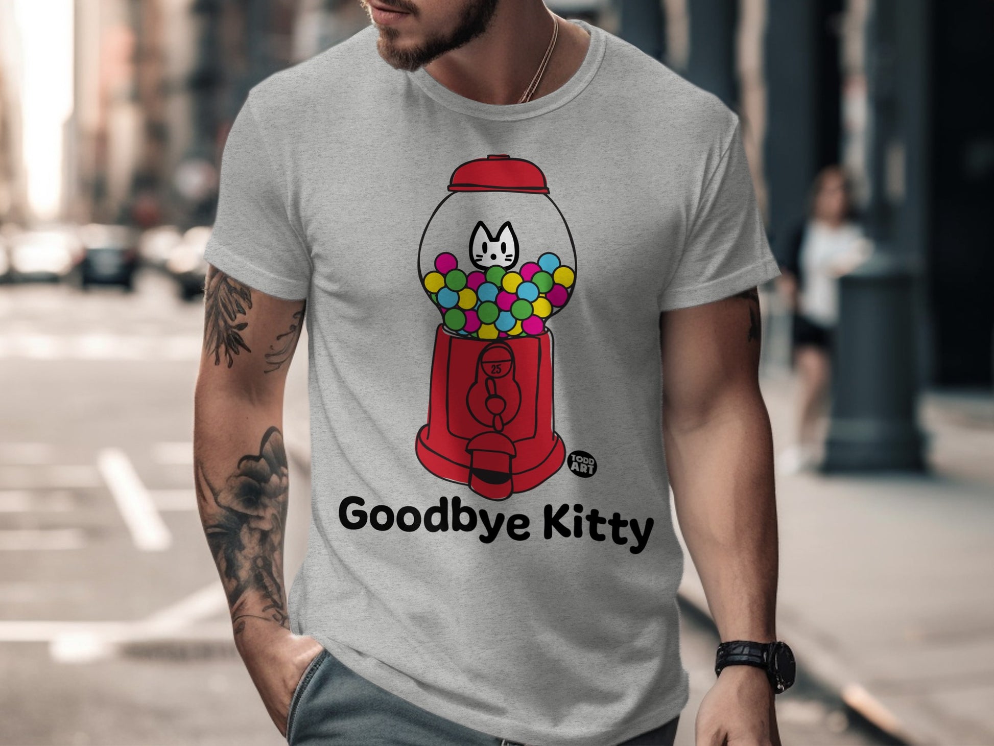 Goodbye Kitty Gumball Machine Graphic T-Shirt