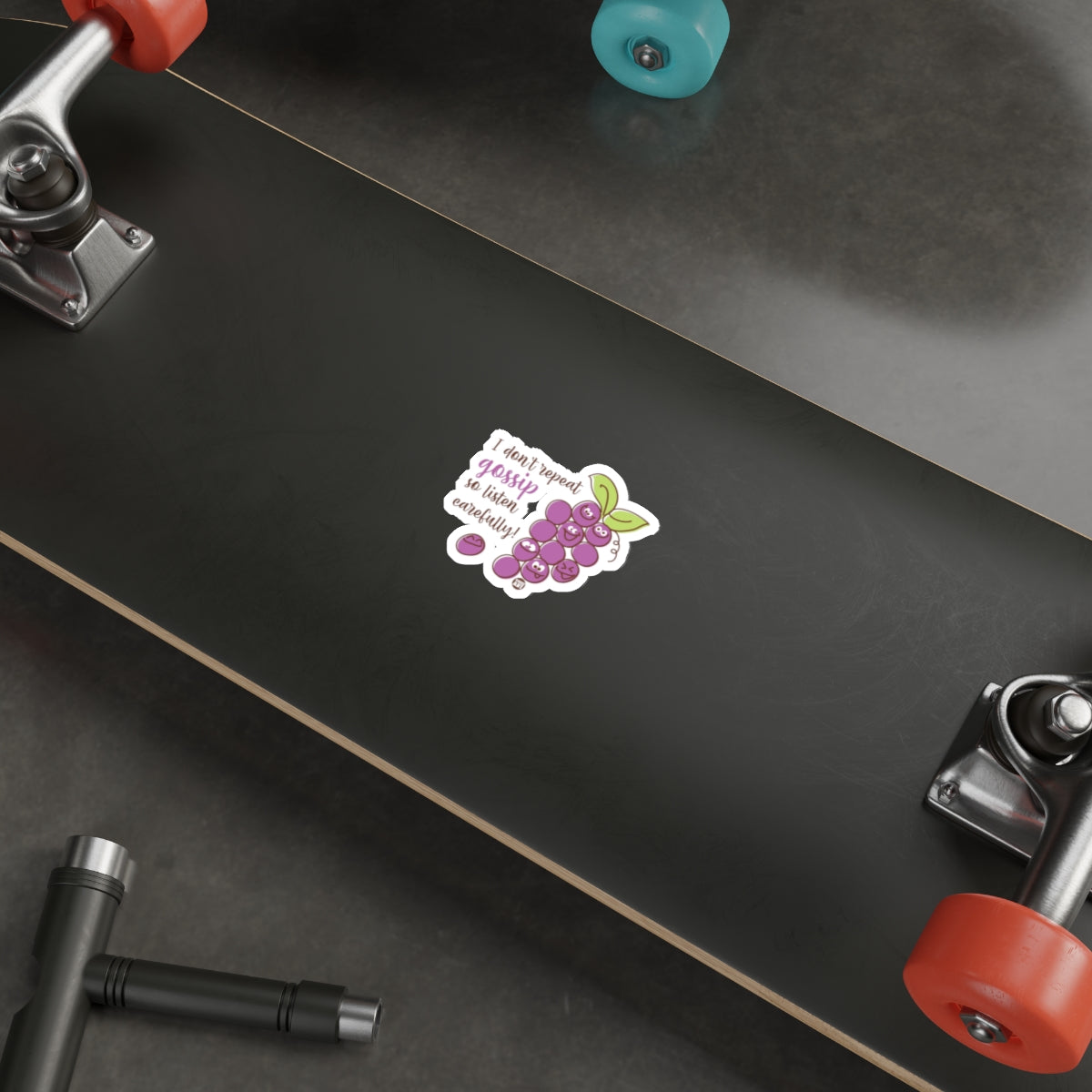 Grape Gossip Skateboard Sticker for Fun Customization