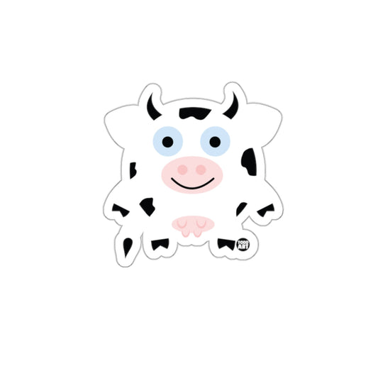 Cute Smiling Cartoon Cow with Black Spots Sticker