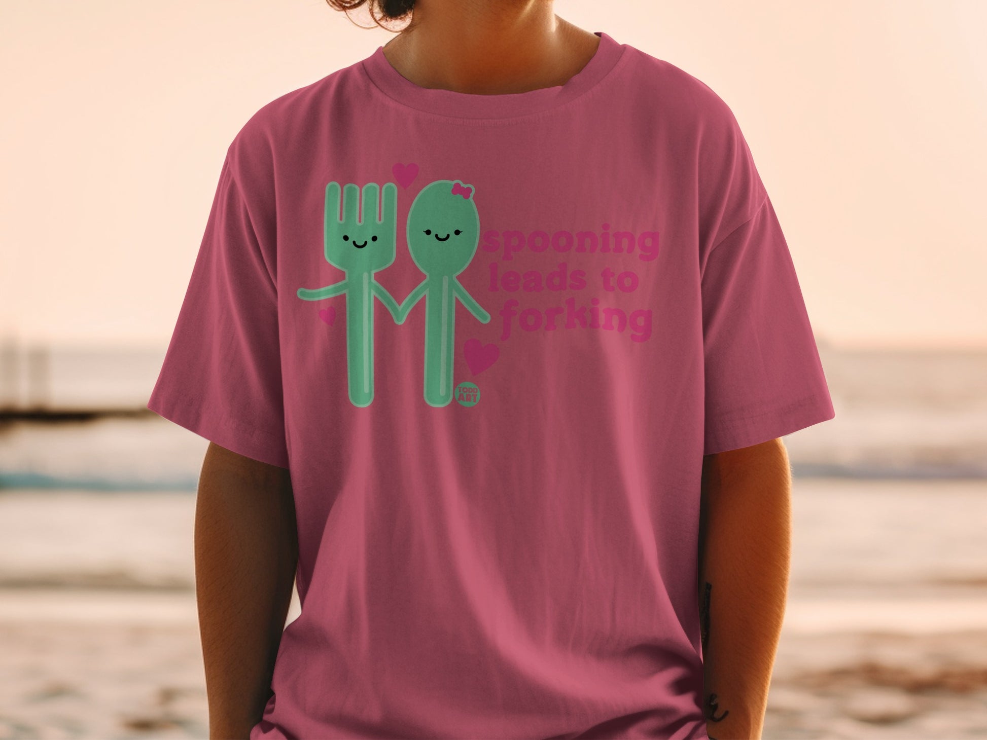 Cute Cartoon Fork Spoon Hearts Spooning Leads To Forking product type