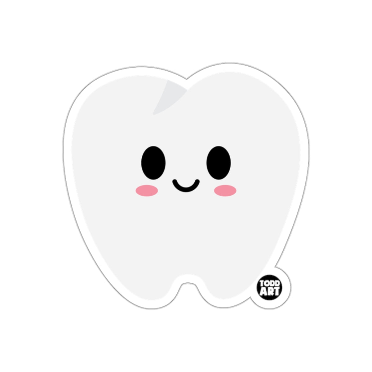 Cute Happy Tooth Art Sticker for Dental Enthusiasts