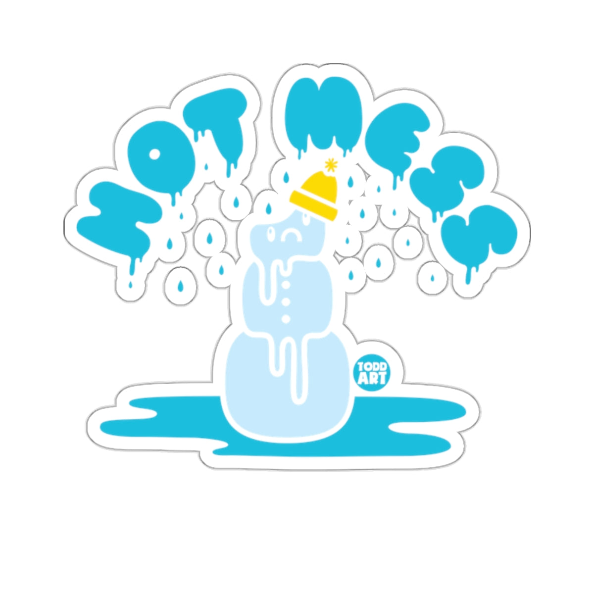 Sad Melting Snowman Yellow Hat NOT MESS 