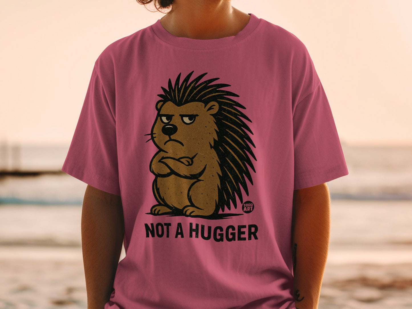 Not A Hugger Hedgehog Graphic Tee Shirt Product