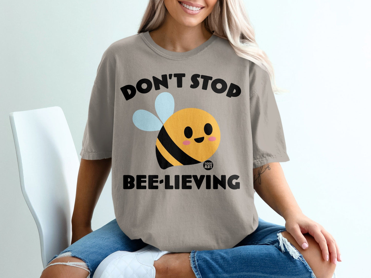 Don't Stop Bee-lieving Graphic T-Shirt for Women