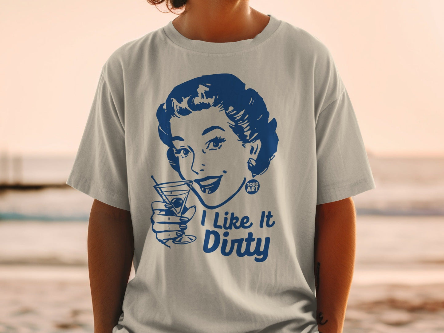 I Like It Dirty Martini Retro Vintage Graphic Tee